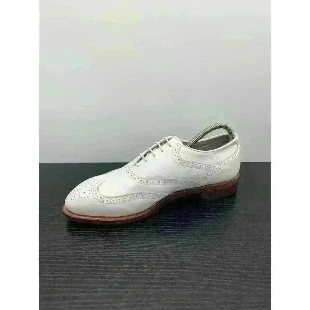 Etonic Ultimate White Leather Oxfords Wingtip Lace Up Golf Shoe Size US 9.5 D - Picture 4 of 11